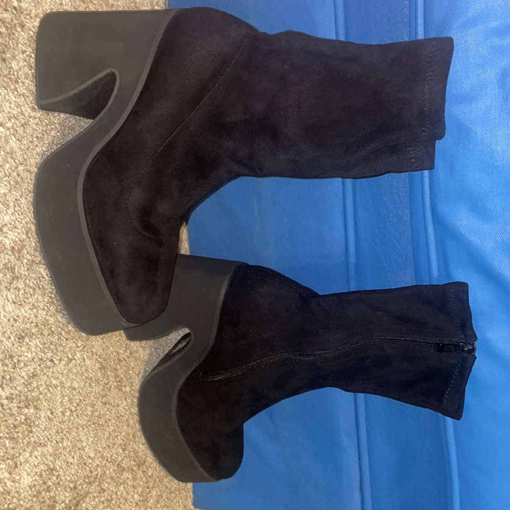 Nasty gal black suede bratz boots - fits like a 7 - 7 1/2